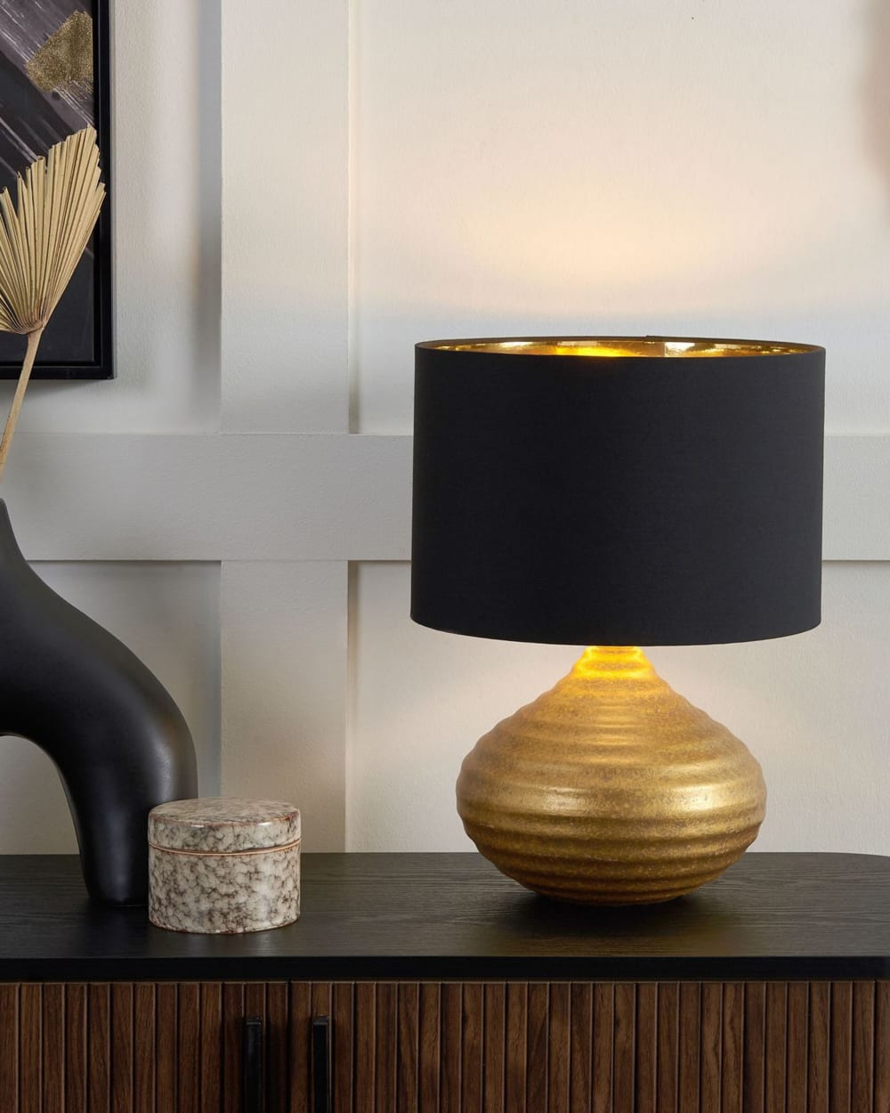 Lampe à poser céramique doré — vue 3