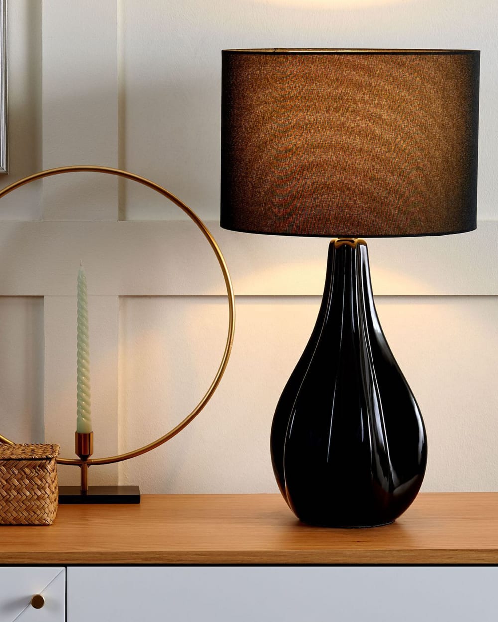 Lampe à poser porcelaine noir — vue 3