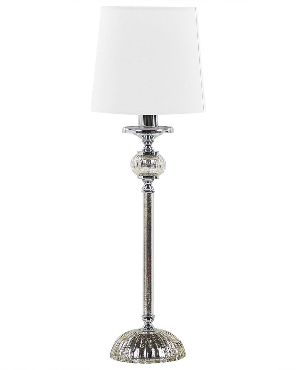 Beliani Tischleuchte aus Metall 56cm, weiß style classic chic - Glas