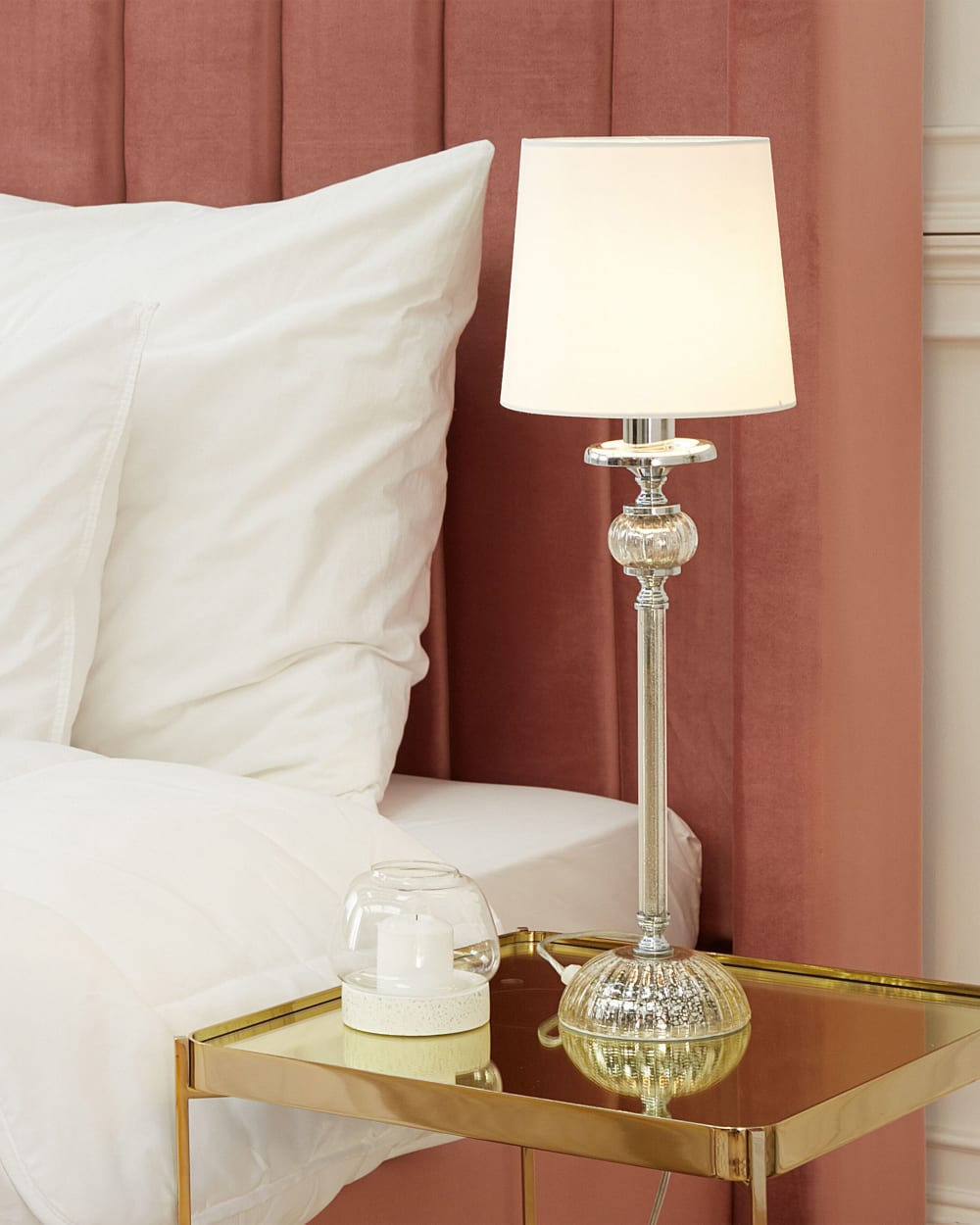 Lampe à poser métal blanc — vue 3