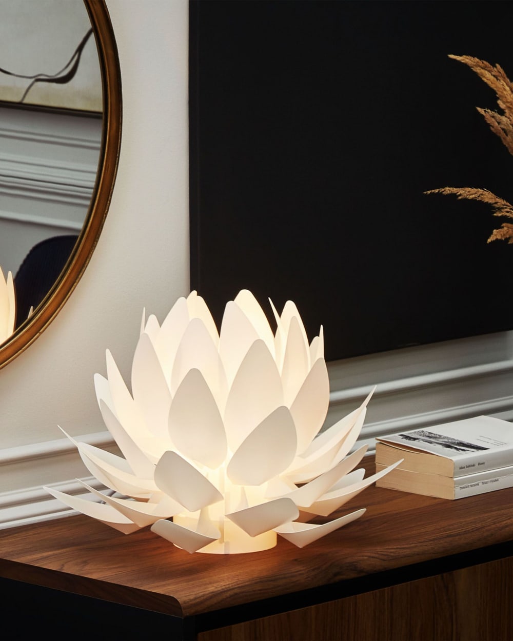 Lampe à poser fleur blanc — vue 3