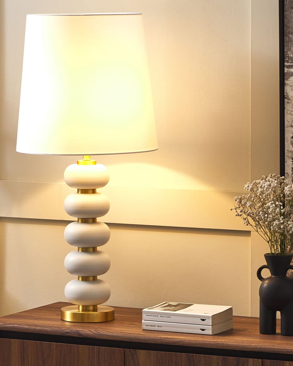 Lampe à poser métal blanc — vue 3