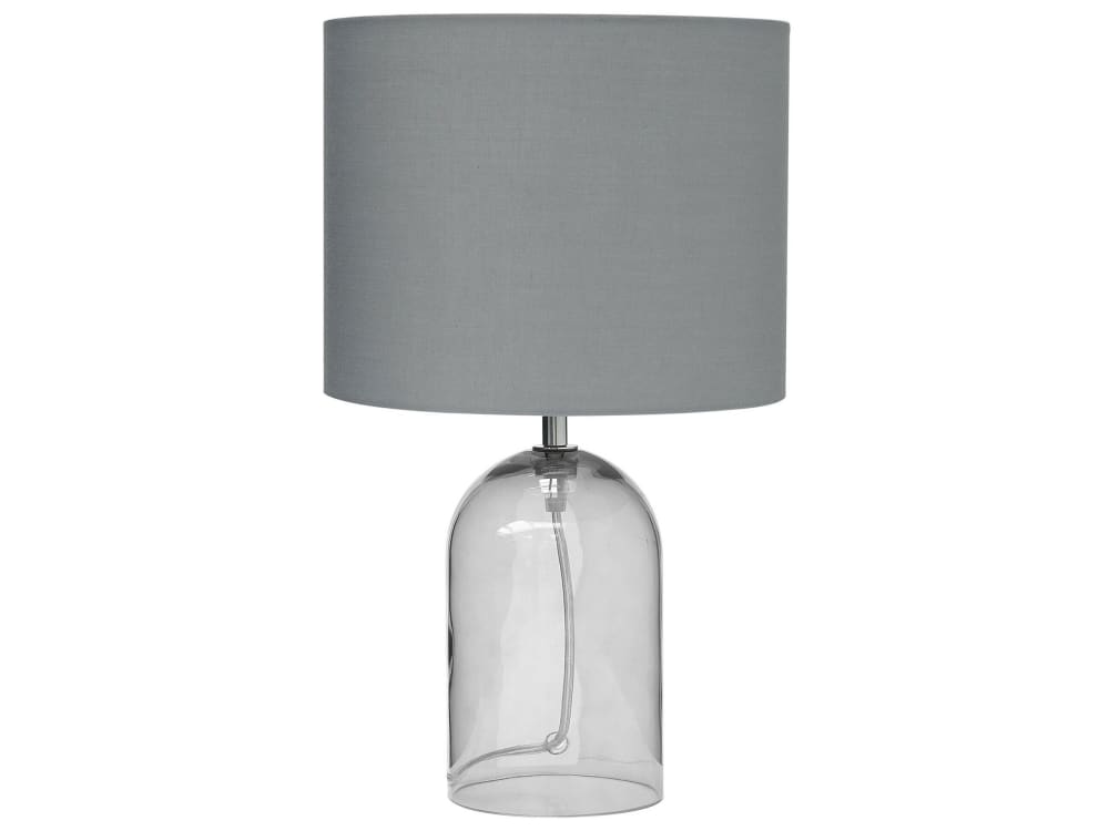 Tischleuchte Aus Glas 44Cm, Grau