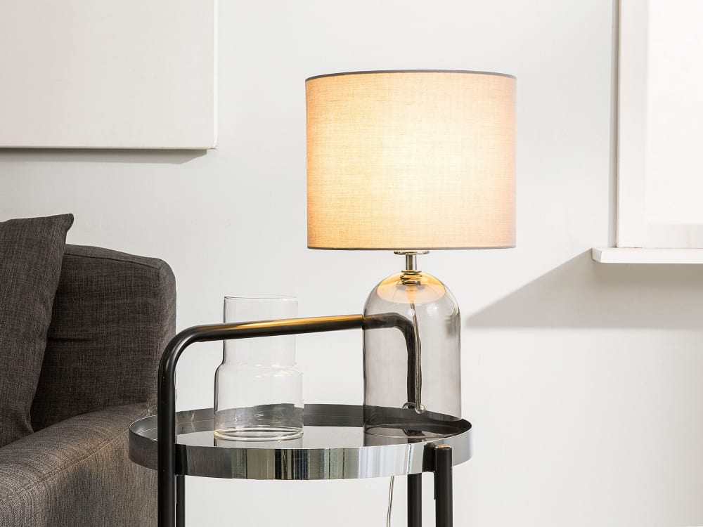 Lampe à poser verre gris — vue 3