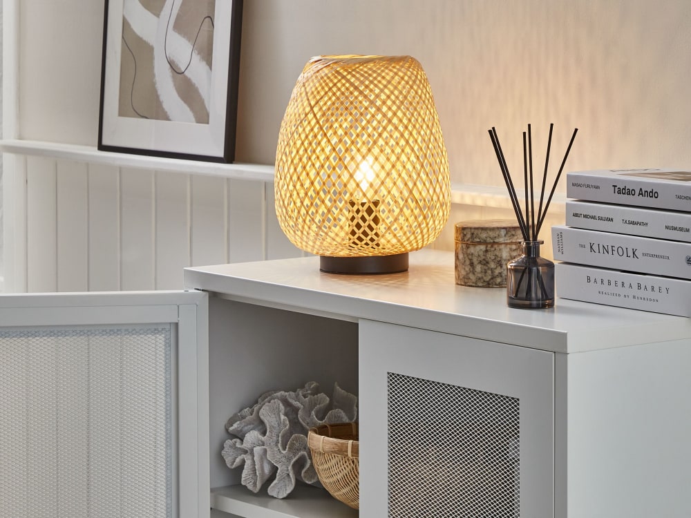 Lampe à poser bambou marron clair — vue 3