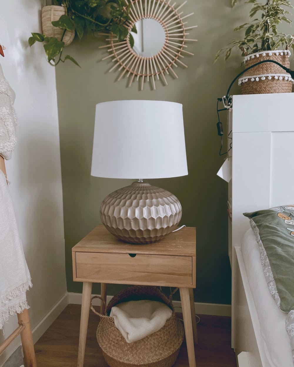 Tischleuchte aus Stoff 51cm, gold - Maisons Du Monde