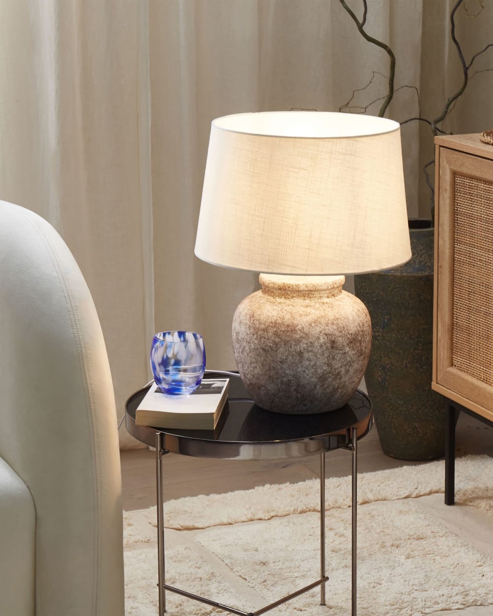 Lampe à poser céramique beige — vue 3