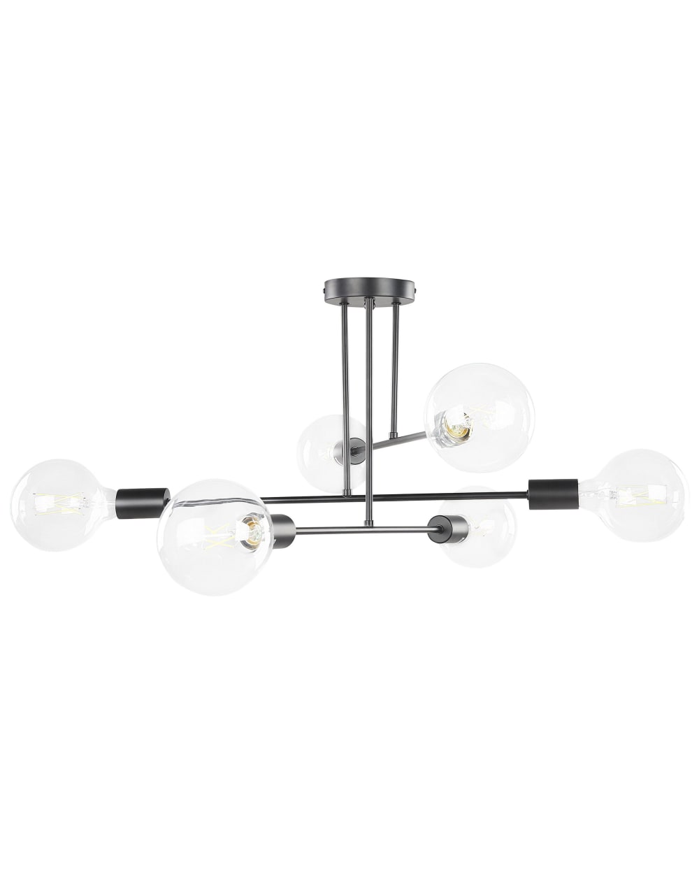 Beliani Deckenleuchten aus Metall 33cm, schwarz style modern - Metall