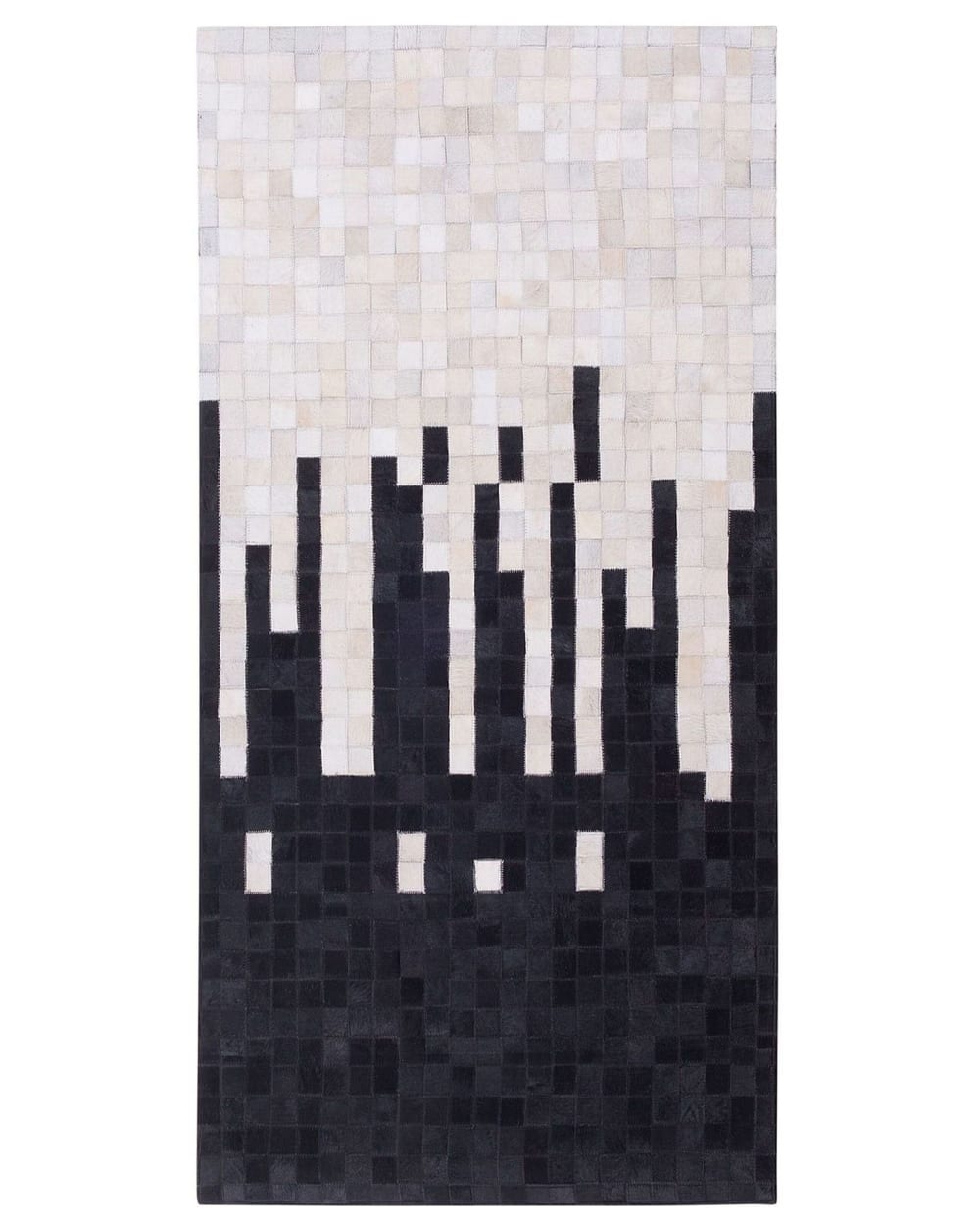 Beliani Kurzflor Teppich aus Echtleder 150 x 80cm, weiß style modern - Stoff