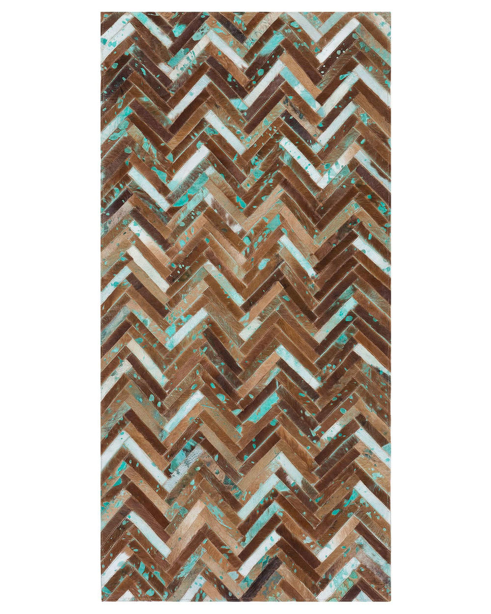 Kurzflor Teppich aus Echtleder 150 x 80cm, braun - Maisons Du
