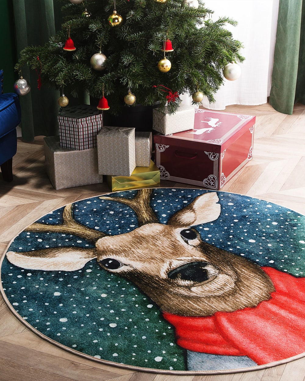 Tapis en tissu multicolore 120x120cm — vue 3