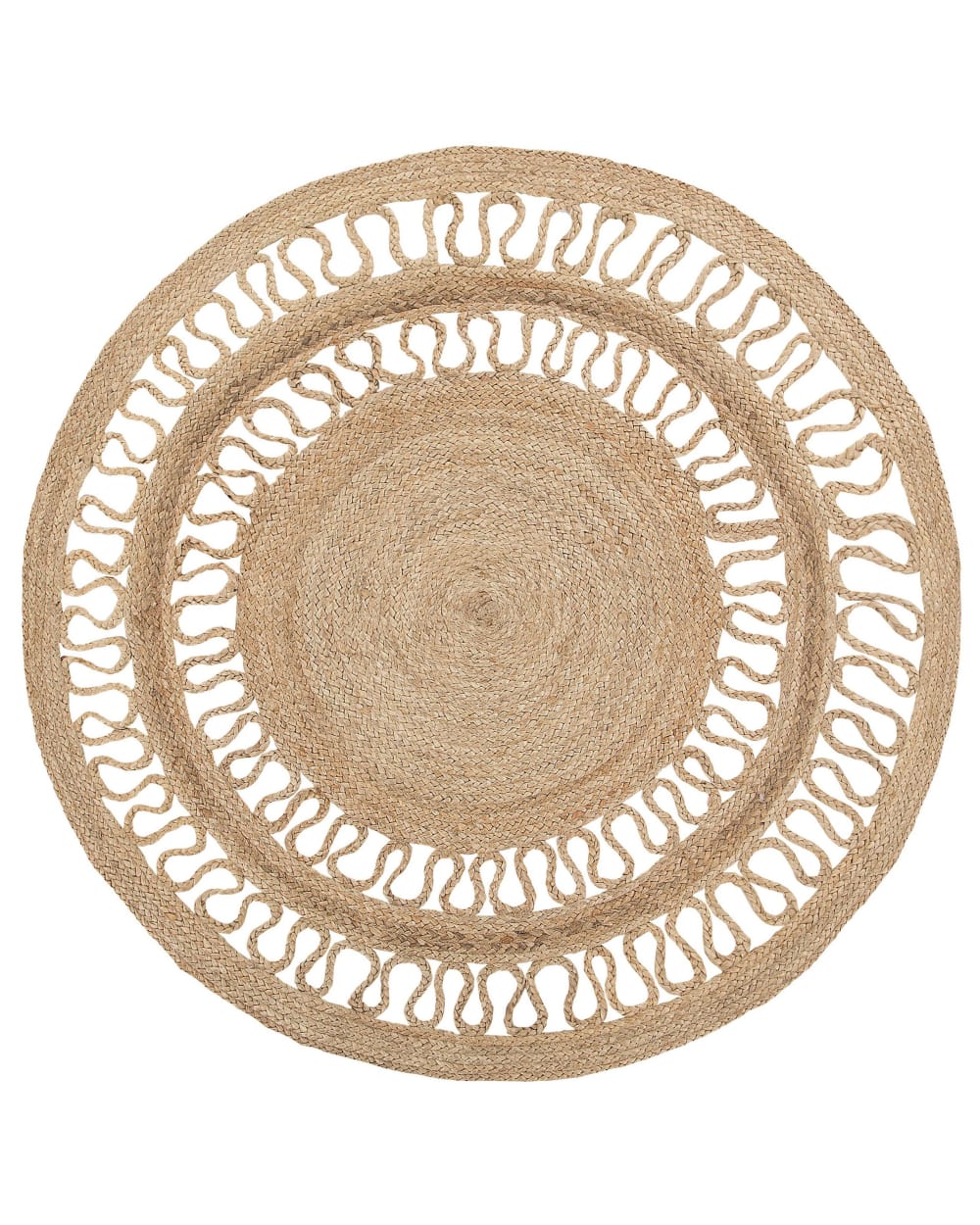 Tapis en tissu beige 120x120cm