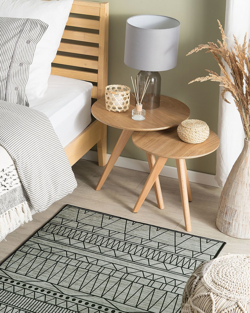 Kurzflor Teppich aus Stoff 150 x 80cm, schwarz - Maisons Du Monde
