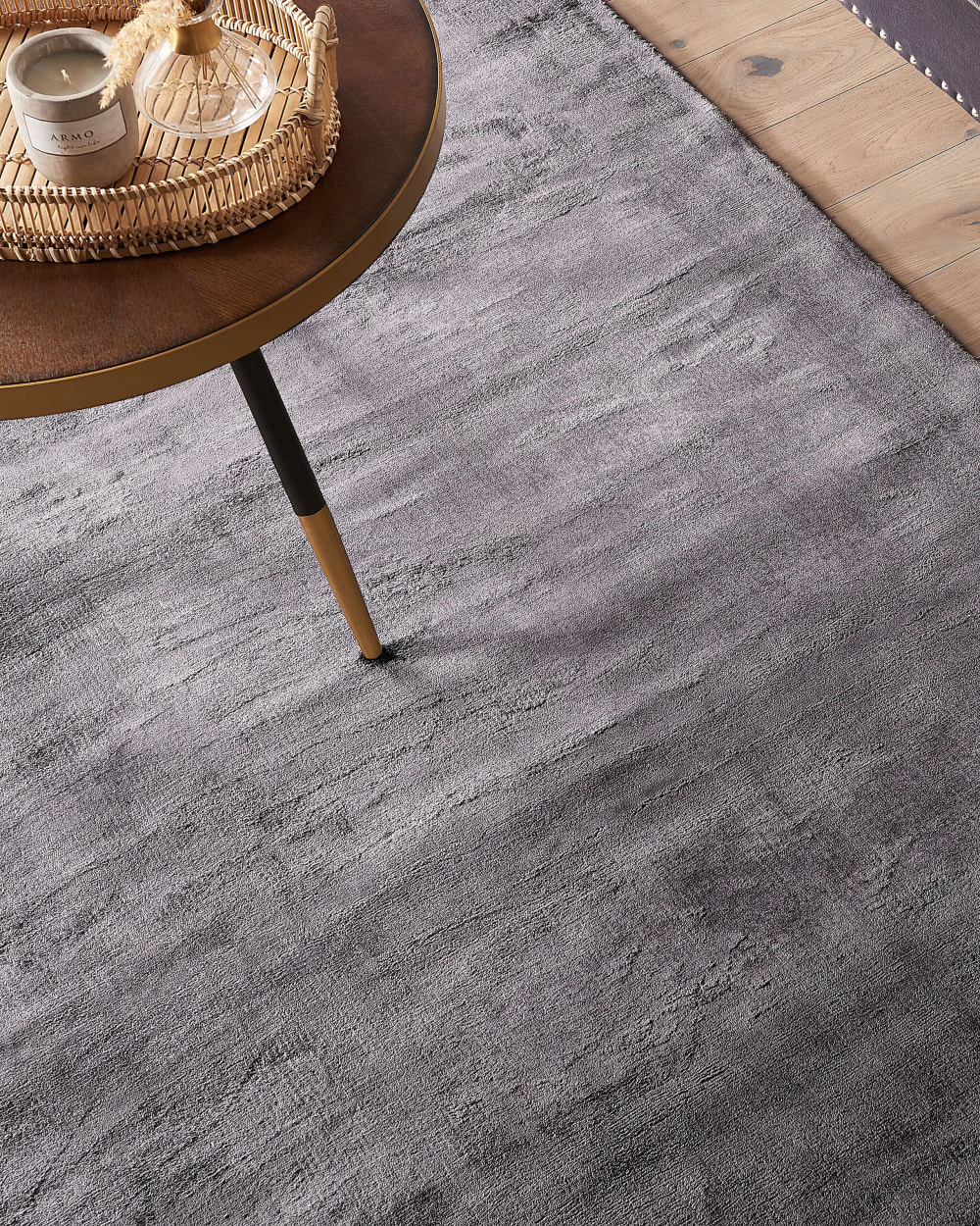 Kurzflor Teppich aus Stoff 230 x 160cm, grau - Maisons Du Monde