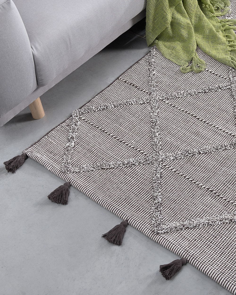 Kurzflor Teppich aus Stoff 200 x 140cm, braun - Maisons Du Monde