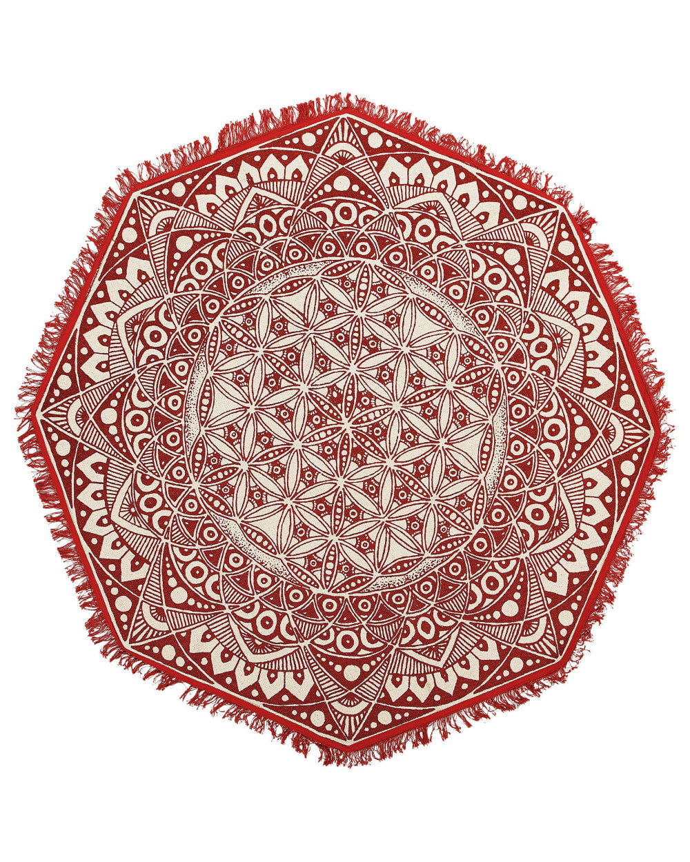 Tapis en tissu rouge 120x120cm