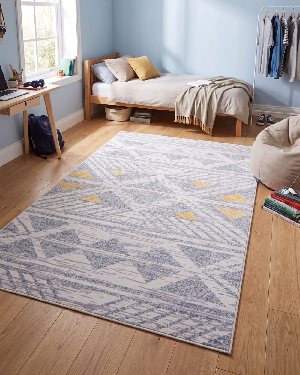 Kurzflor Teppich aus Stoff 230 x 160cm, grau - Maisons Du Monde