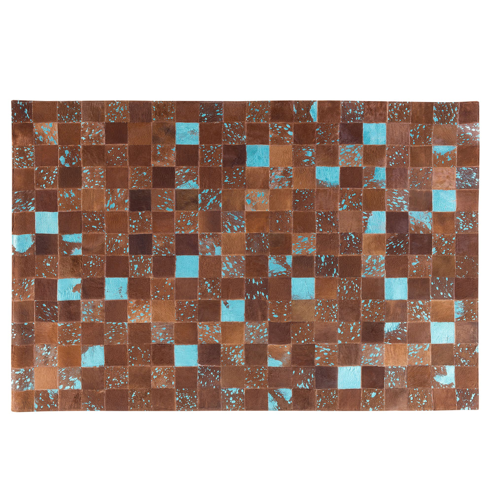 Tapis en cuir véritable marron 230x160cm — vue 4