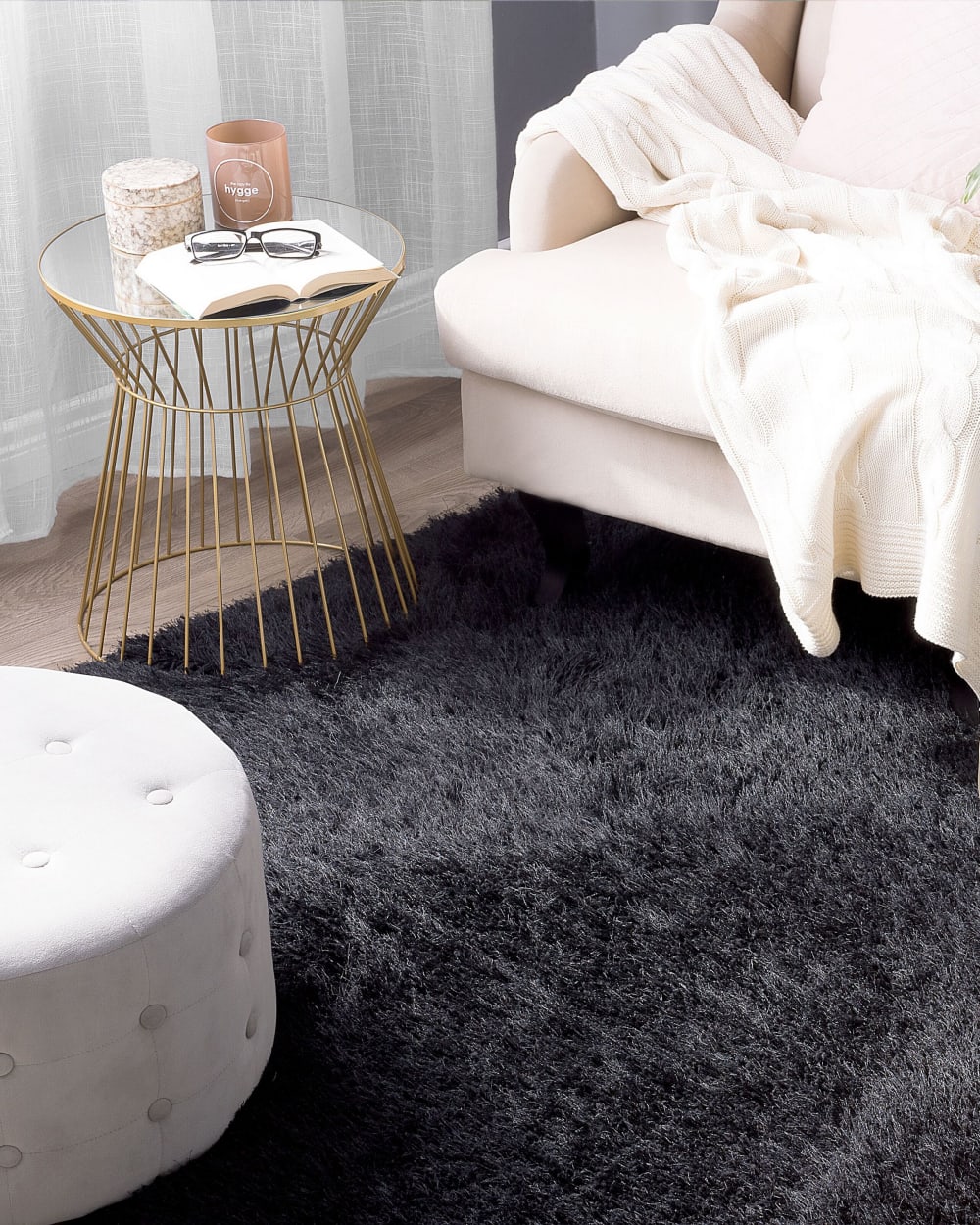 Tapis en tissu noir 200x140cm — vue 3