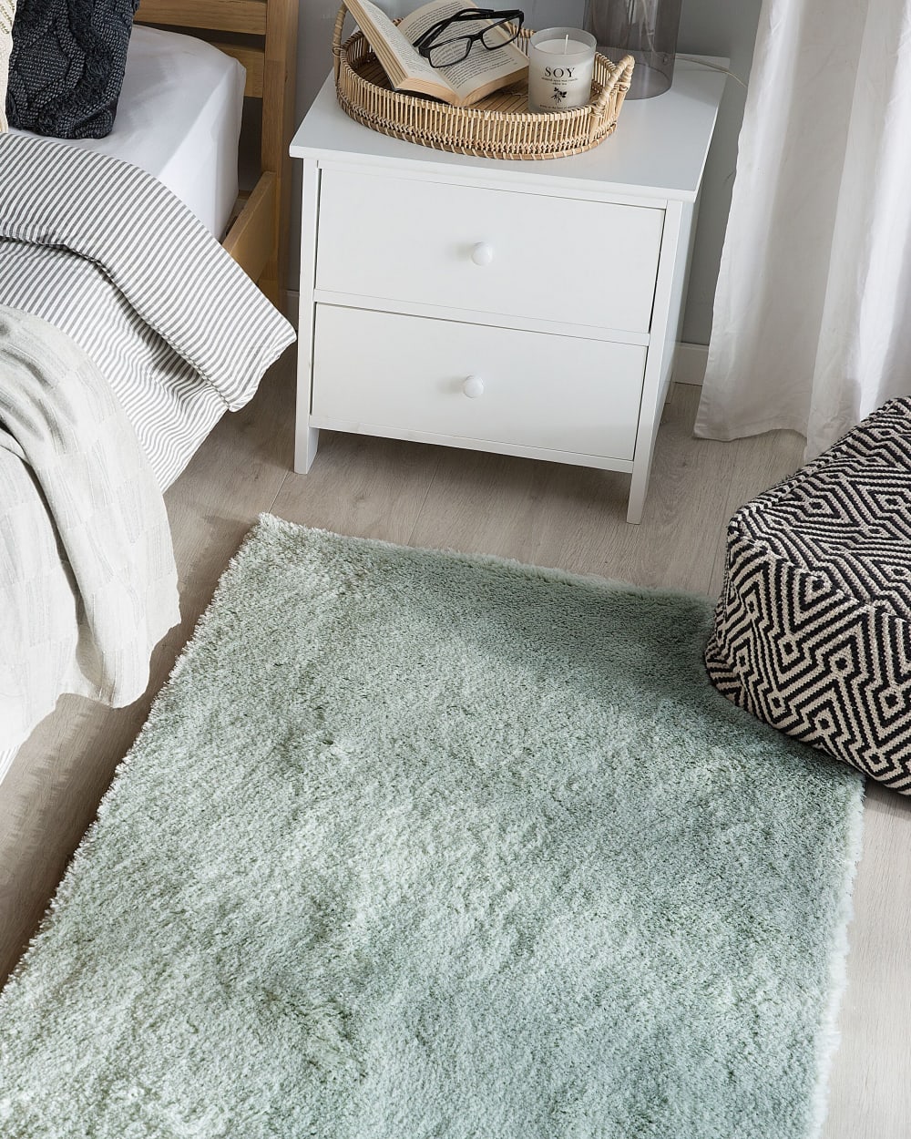 Shaggy Teppich aus Stoff 150 x 80cm, grün - Maisons Du Monde