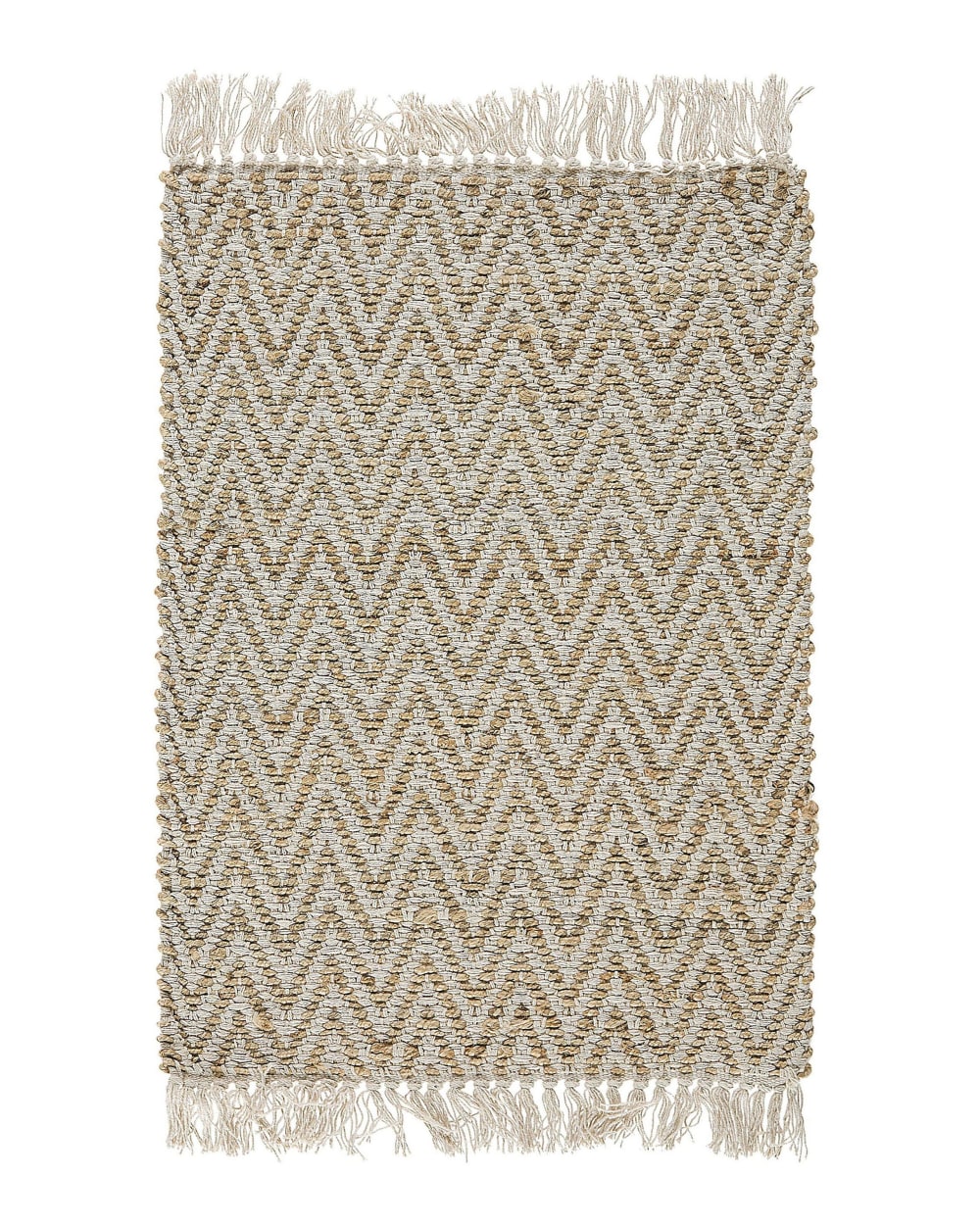 Beliani Kurzflor Teppich aus Stoff 80 x 50cm, beige style landhaus - Baumwolle