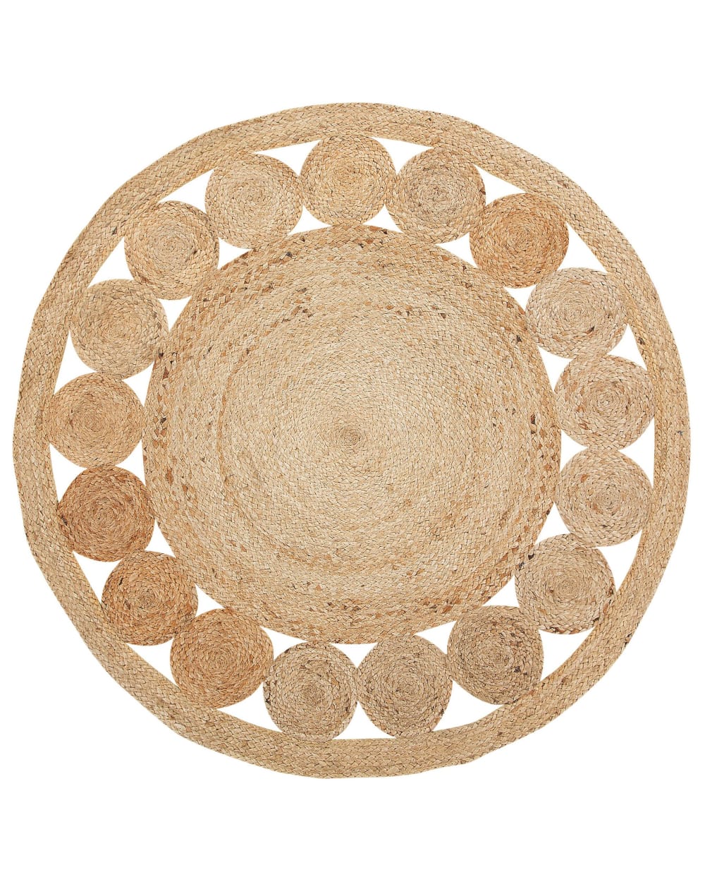 Tapis en tissu beige 120x120cm