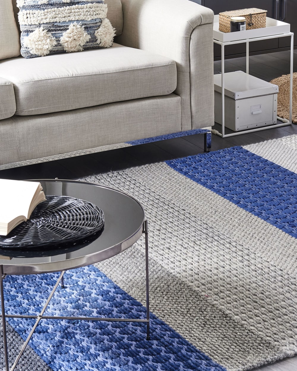 Kurzflor Teppich aus Stoff 220 x 160cm, bunt - Maisons Du Monde