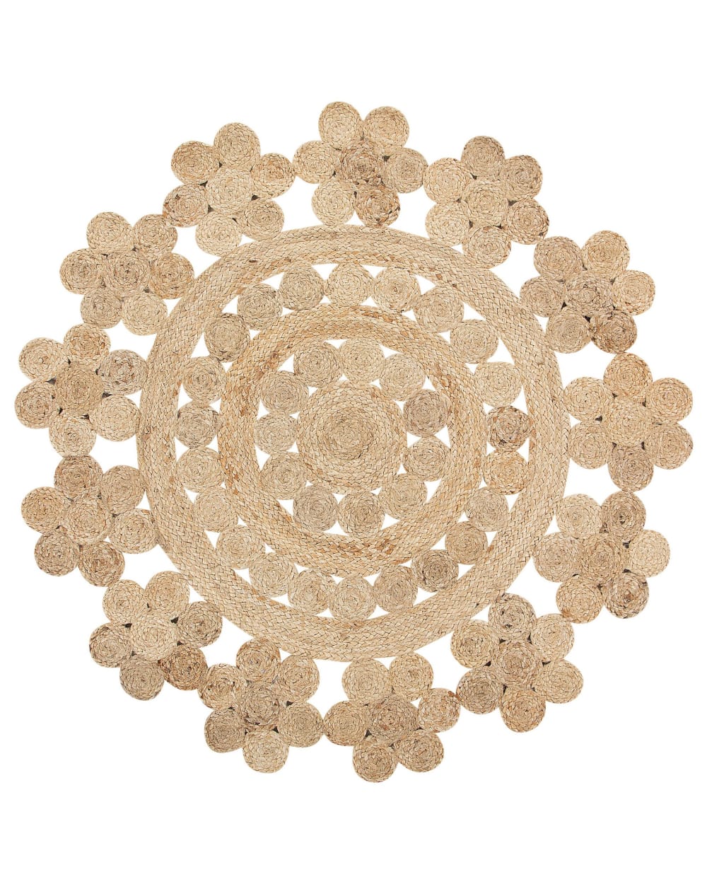 Tapis en tissu beige 120x120cm