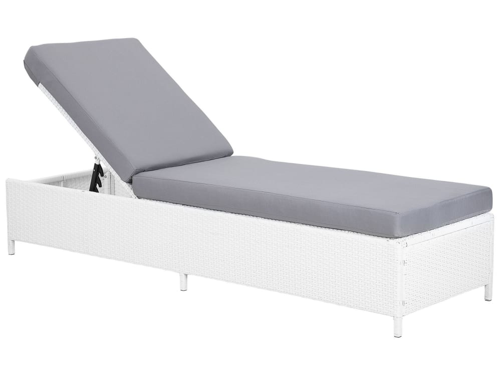 Gartenliege Aus Polyrattan L201 Cm, Weiß