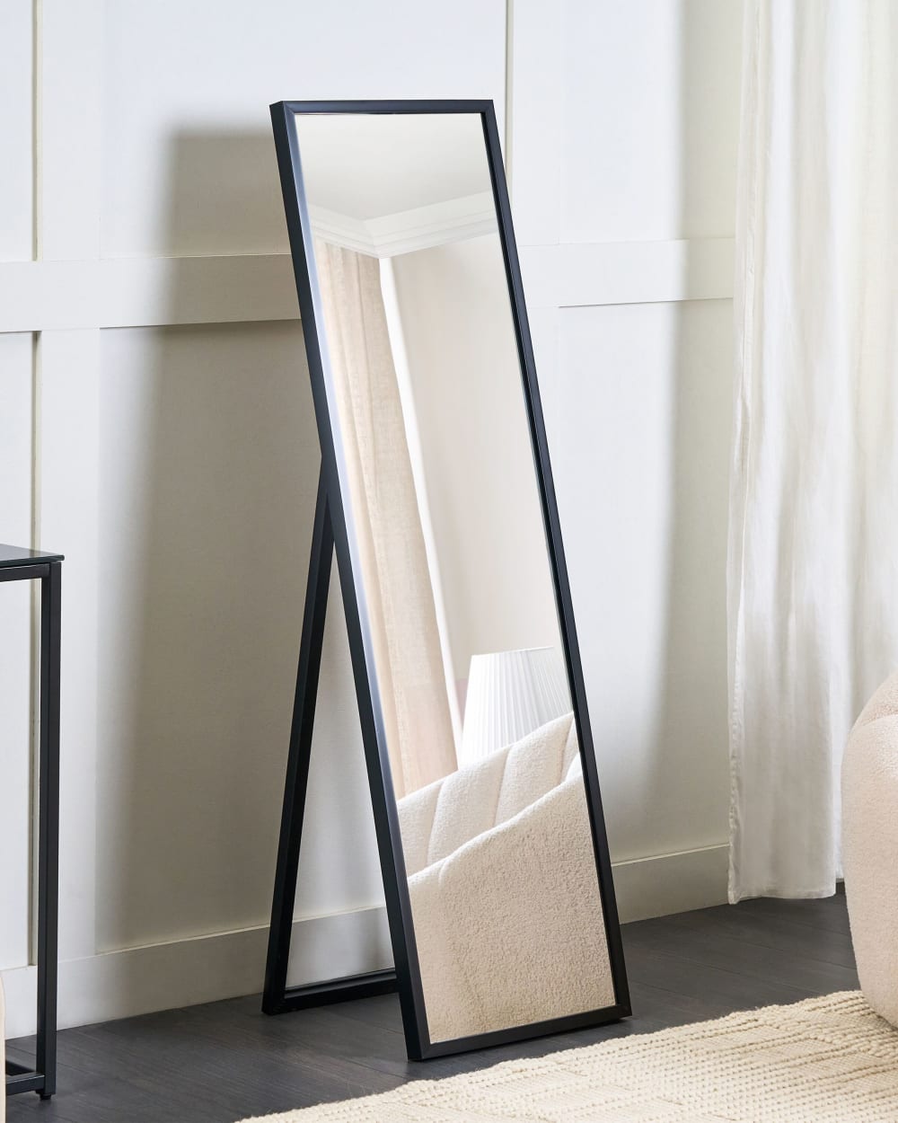 Beliani Standspiegel aus Kunststoff 140 x 40, schwarz style modern - Pvc - Polyvinlychlorid