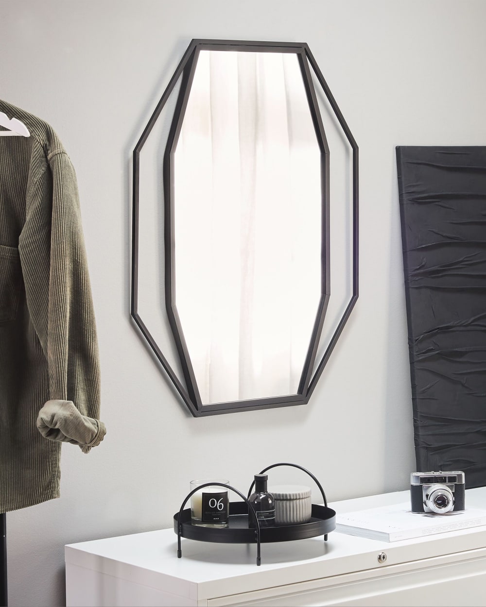 Miroir en métal gris 80x60