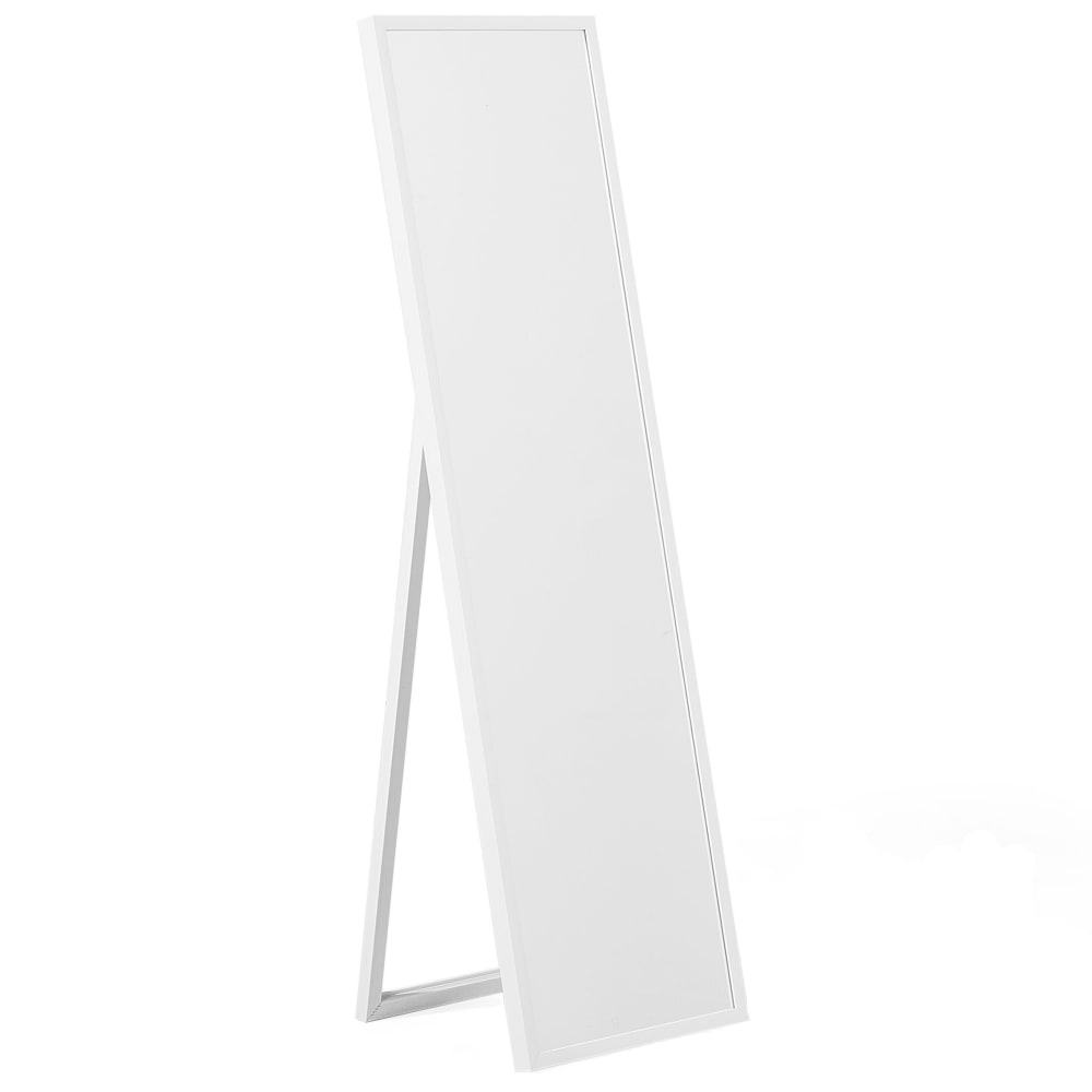 Miroir sur pied en matériaux synthétiques blanc 140x40