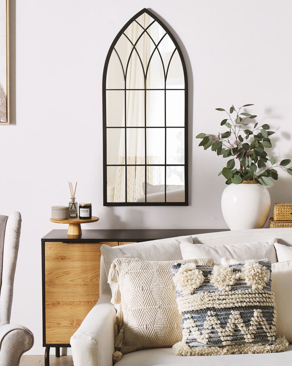 Miroir en métal noir 115x50