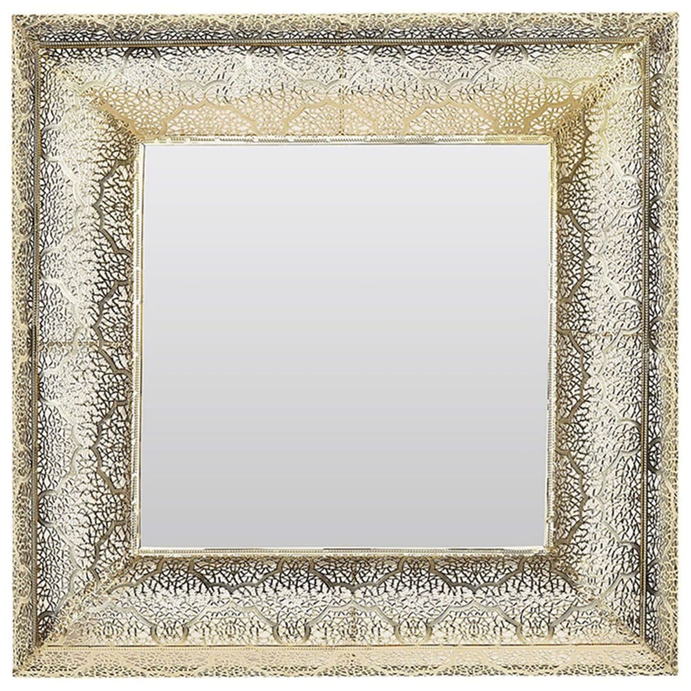 Wandspiegel aus Metall 60 x 60, gold - Maisons Du Monde
