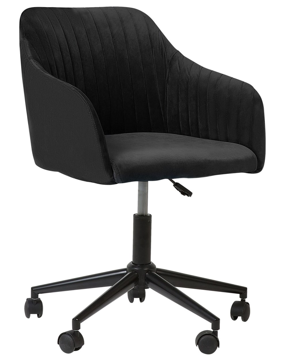 Beliani Schreibtischstuhl aus Stoff 89 cm, schwarz style modern - Samt