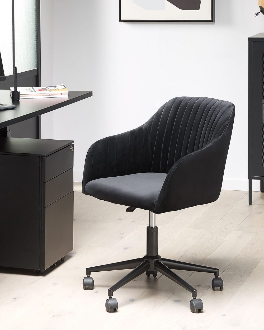 Schreibtischstuhl aus Stoff 89 cm, schwarz - Maisons Du Monde