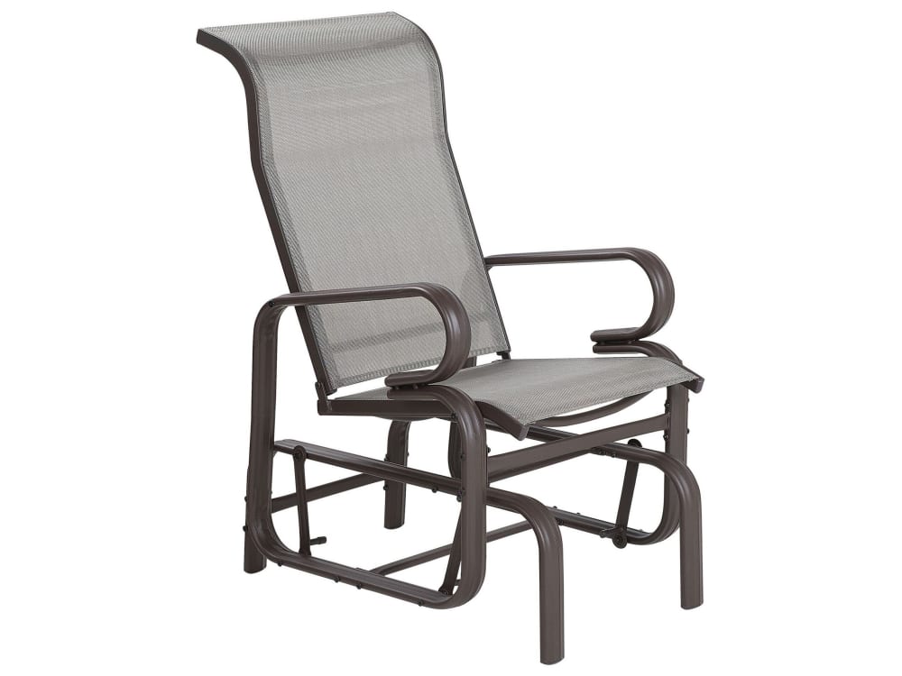Chaise de jardin métal marron gris