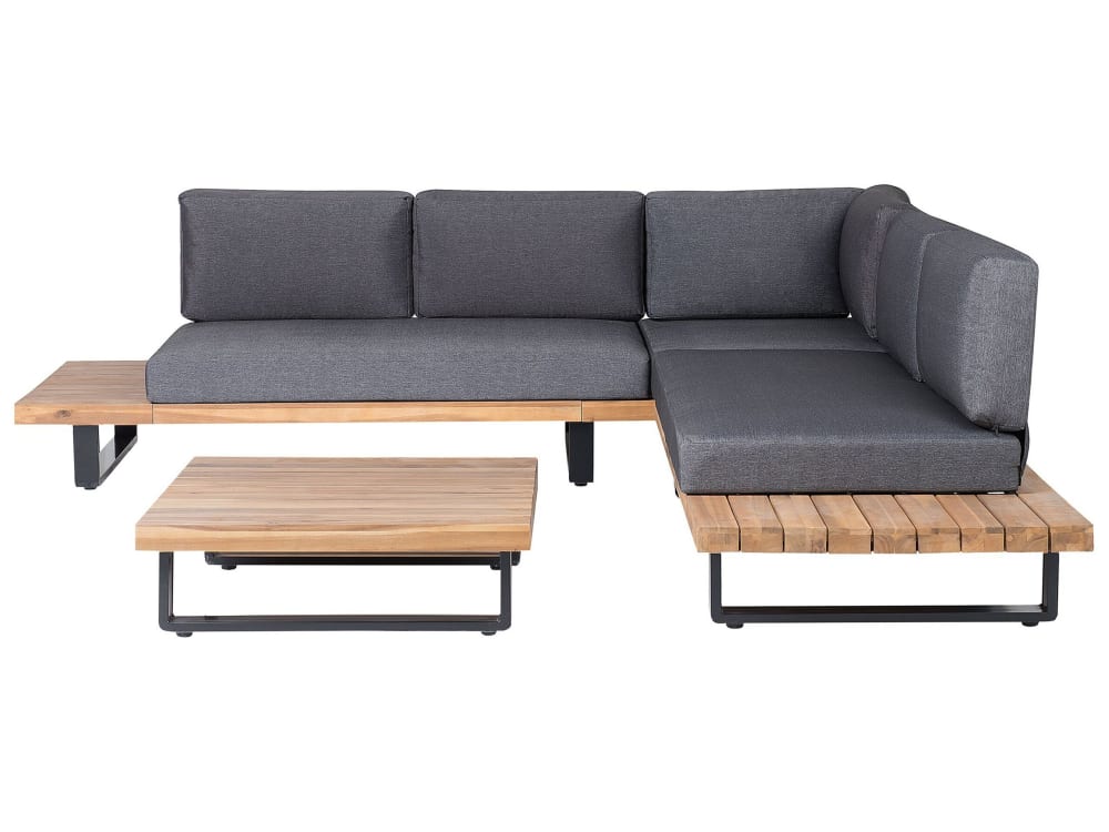 Set de salon 5 personnes en bois d'acacia certifié fsc® gris
