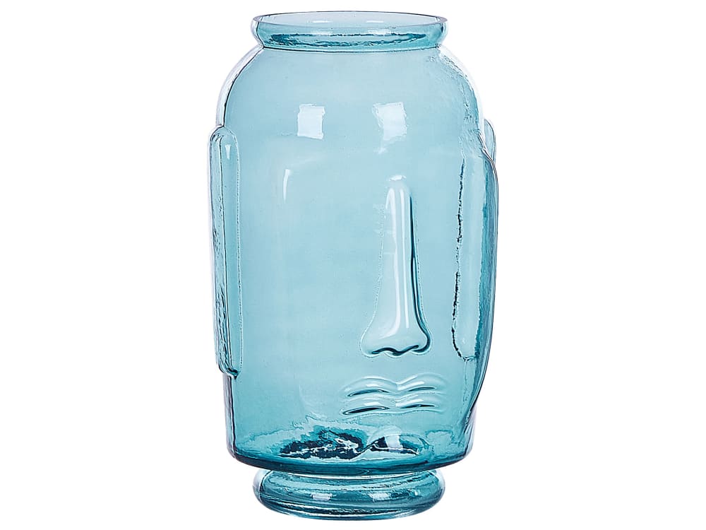 Beliani Dekovase Glas blau H31 style vintage - Glas