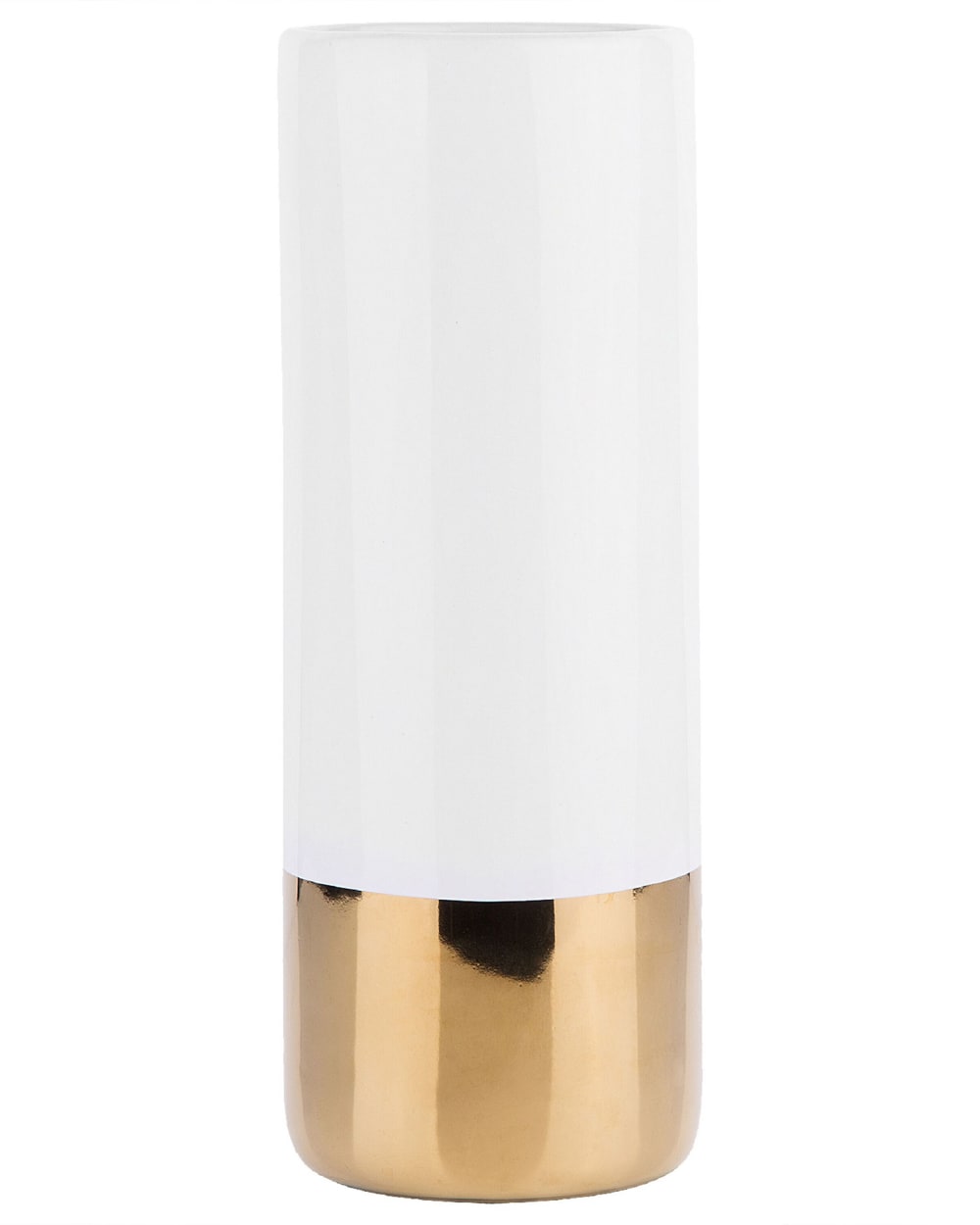 Beliani Blumenvase aus Keramik 36cm, weiß style modern - Stoff