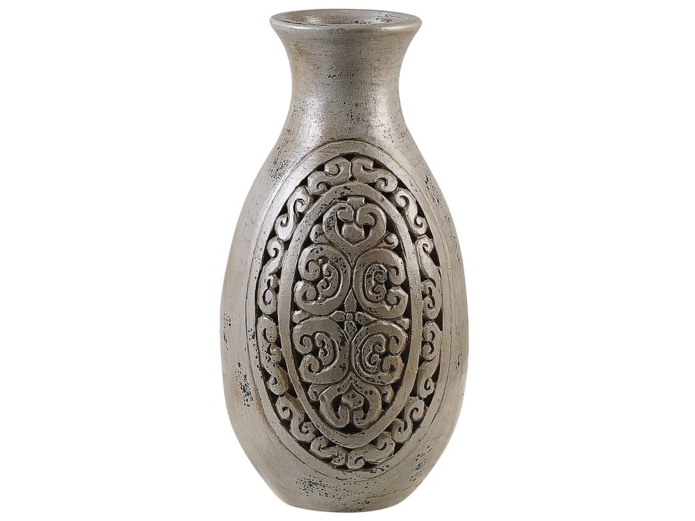 Beliani Dekovase Terrakotta grau H51 style vintage - Stoff