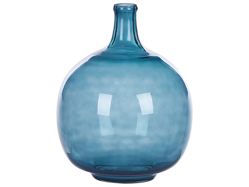 Vase décoratif en verre bleu H31