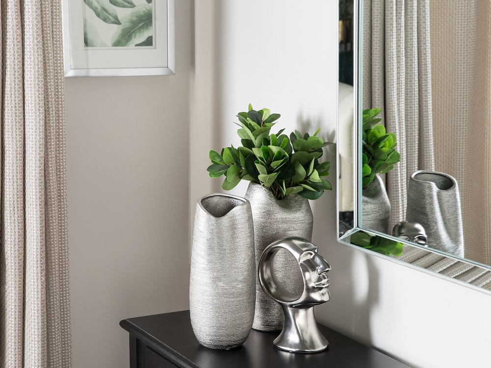 Dekovase Steinzeug silber H33 - Maisons Du Monde