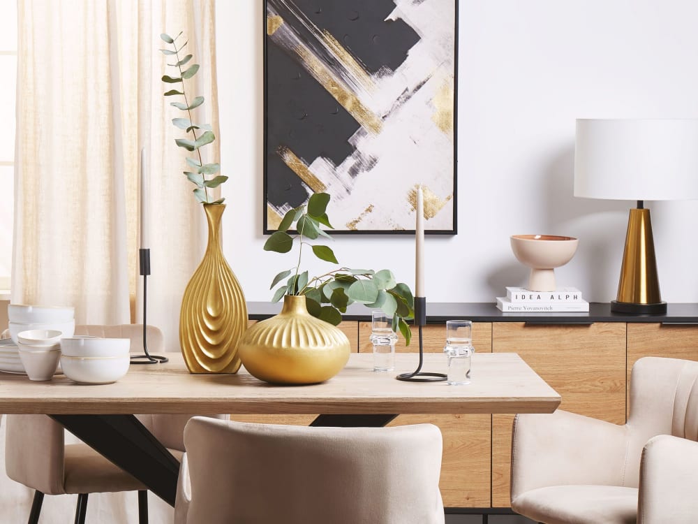 Dekovase Steinzeug gold H20 - Maisons Du Monde