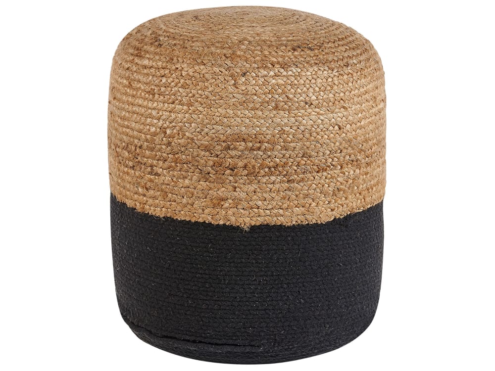 pouf en tissu noir 46x48cm