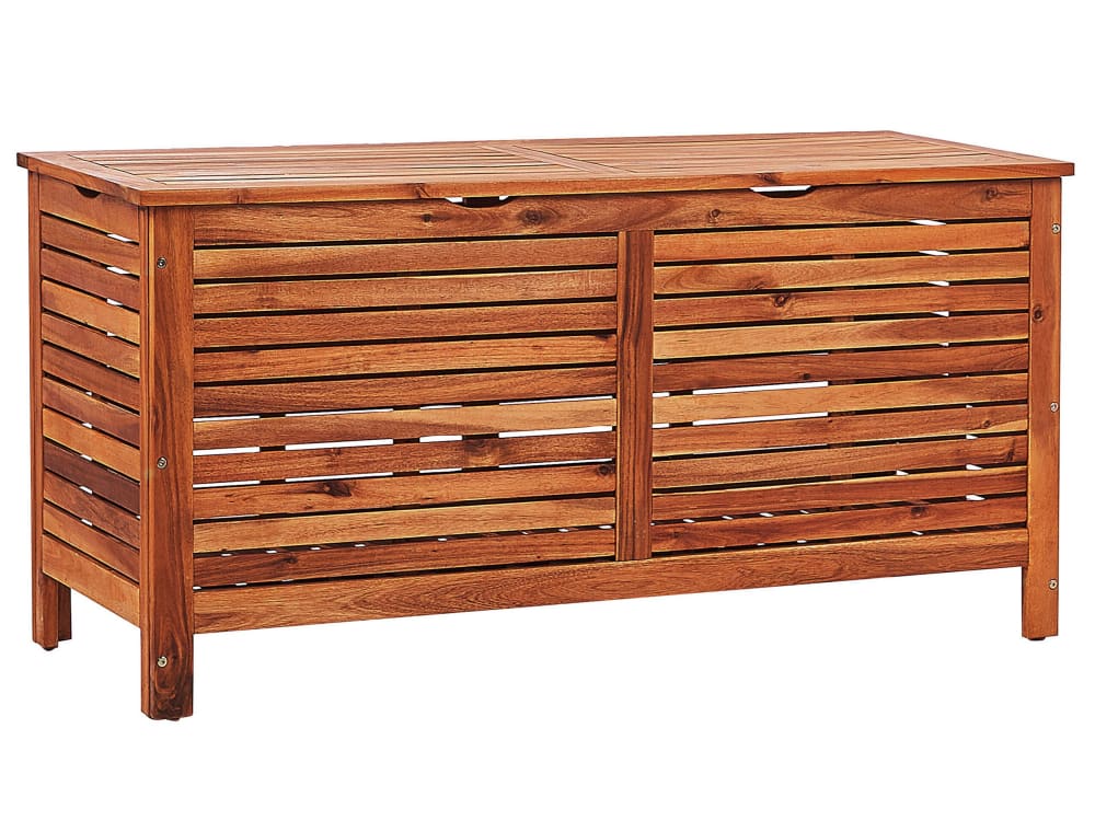Coffre de rangement acacia 130 cm 48 cm marron