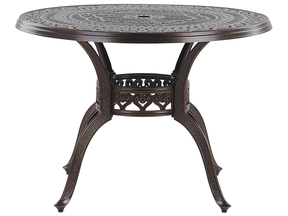 Table de jardin 4 personnes en aluminium marron