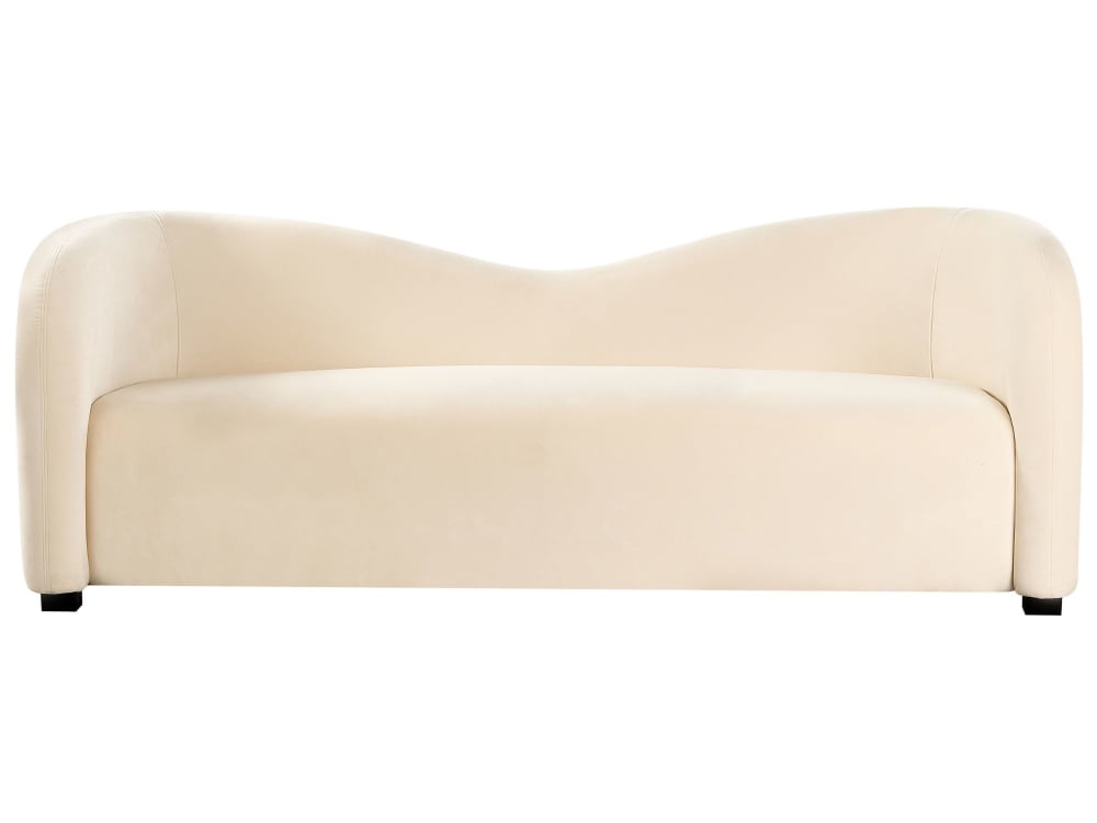 Canapé 3 places 3 personnes en velours blanc