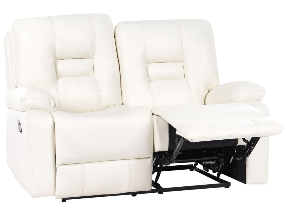 2-Sitzer Sofa 2 Personen Aus Kunstleder, Weiß