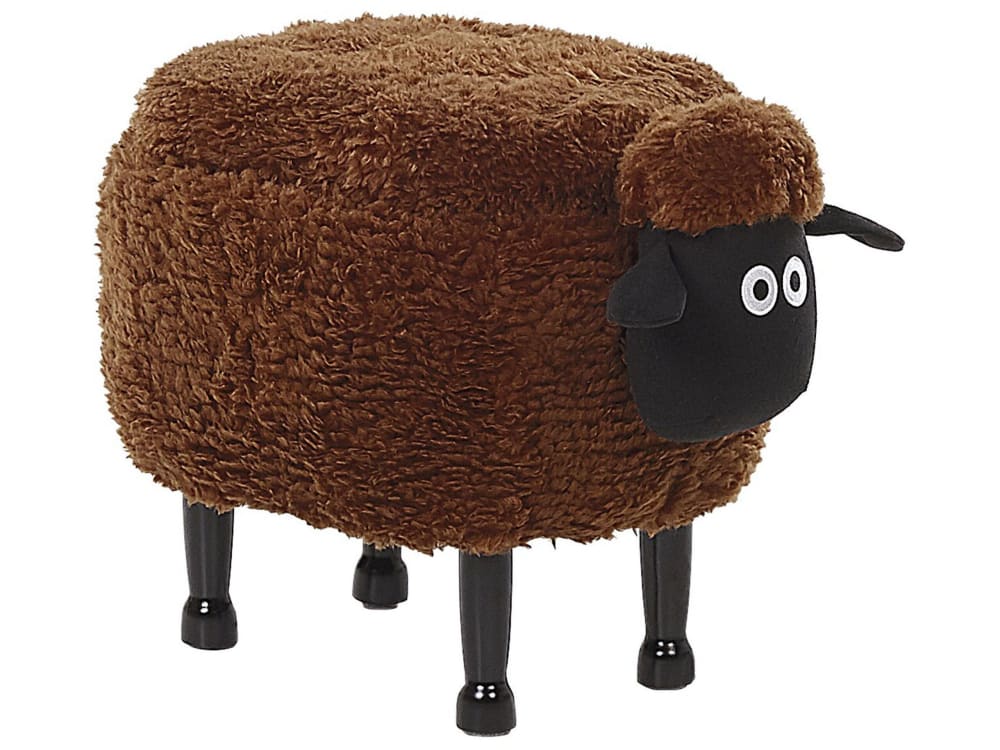 Beliani Tierhocker aus Stoff L35 cm, braun style modern Stoff Kinder